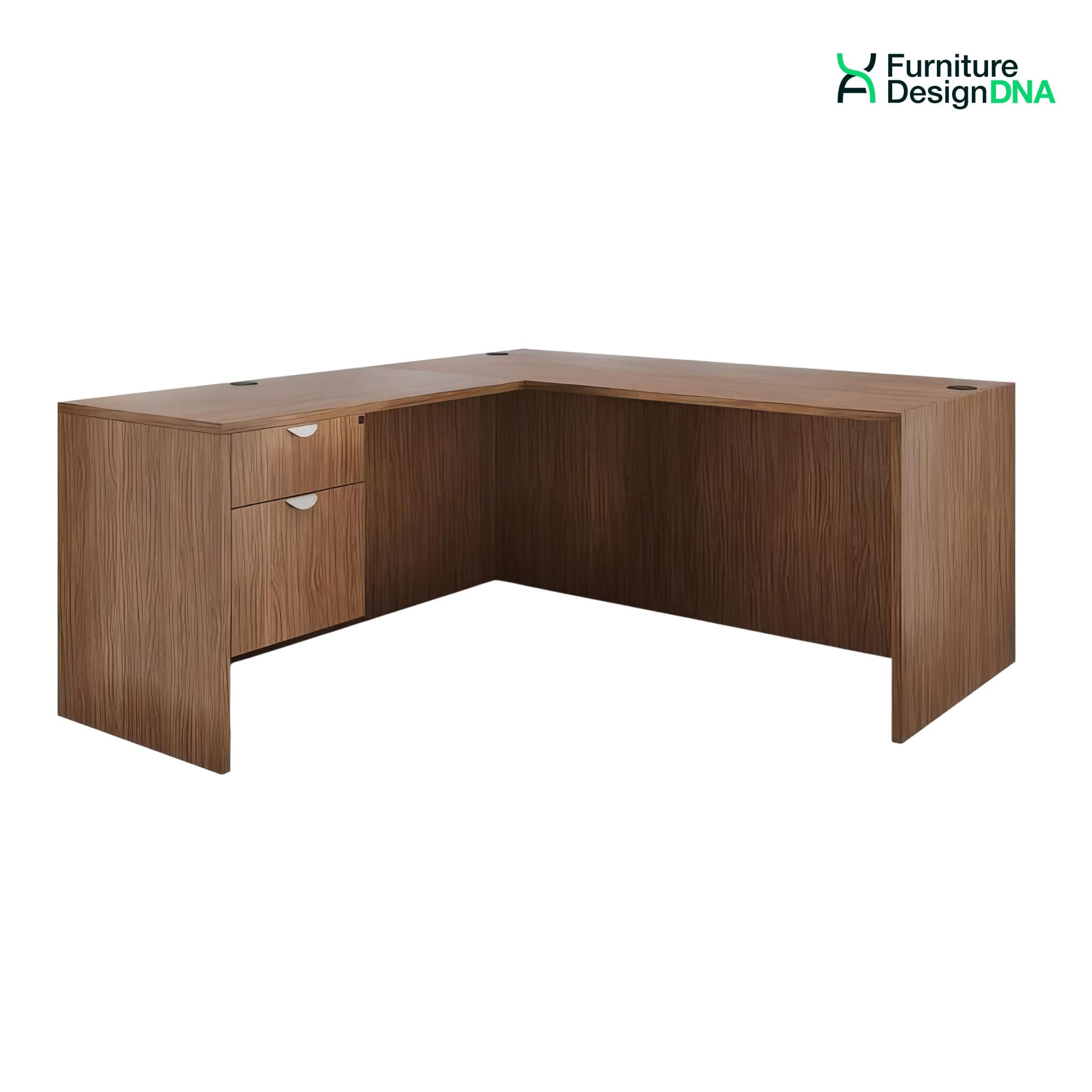 Buy autumn-walnut 66&quot; x 72&quot; L Shaped Desk with Drawers