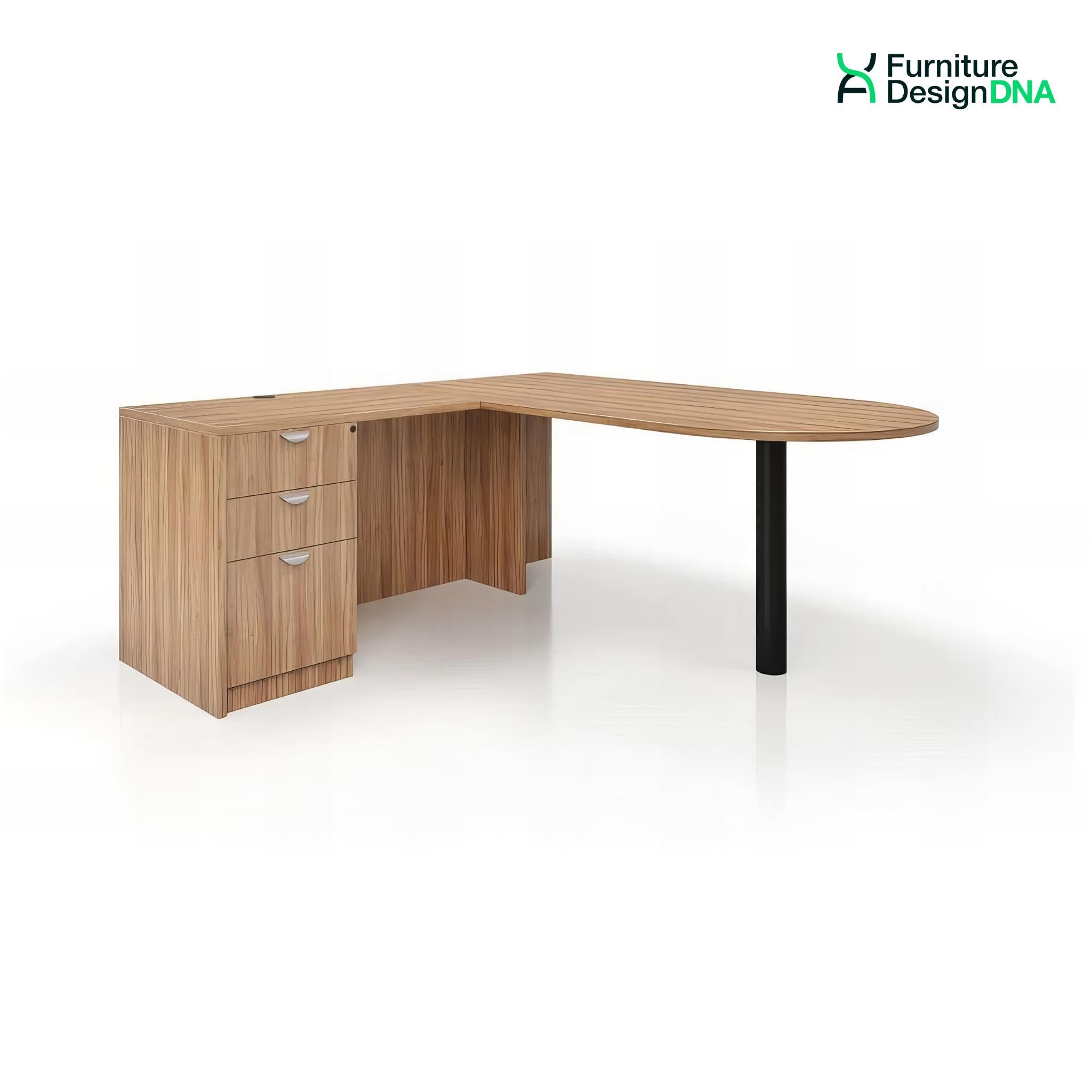 72" x 72" Penninsula L Shape Desk with BBF Pedestal