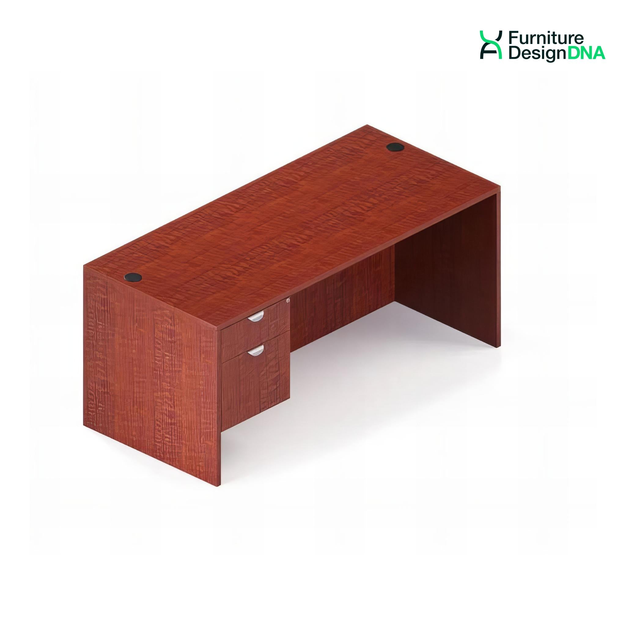 Buy cherry Straight Desk with BF Hanging Pedestal