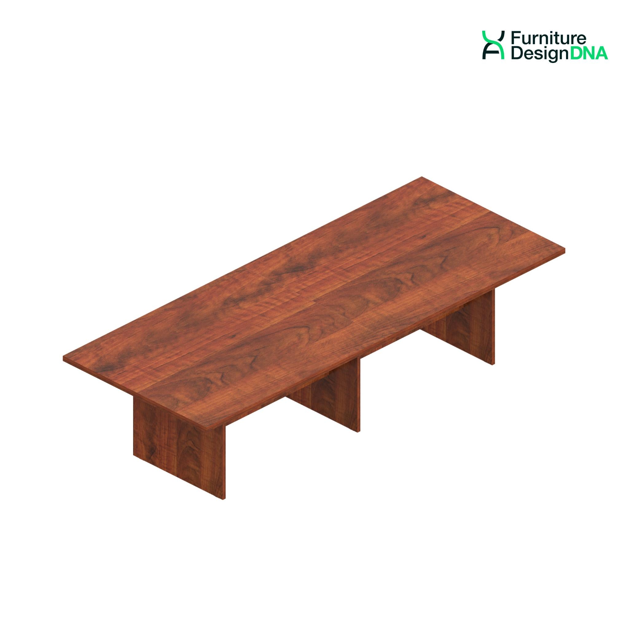 Buy cherry 12&#39; Rectangular Conference Table with Slab Base