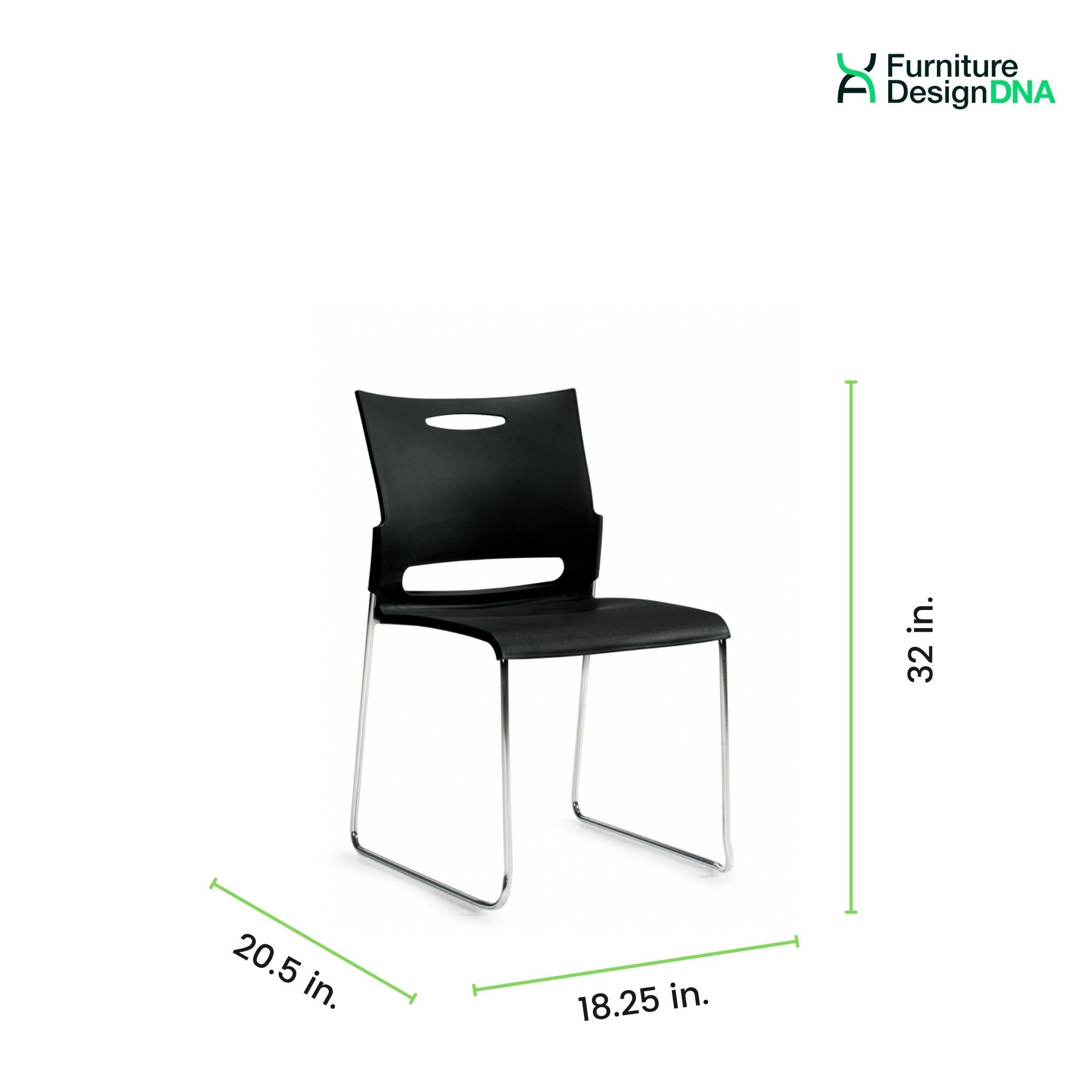 Black Medium Density Stack Chair