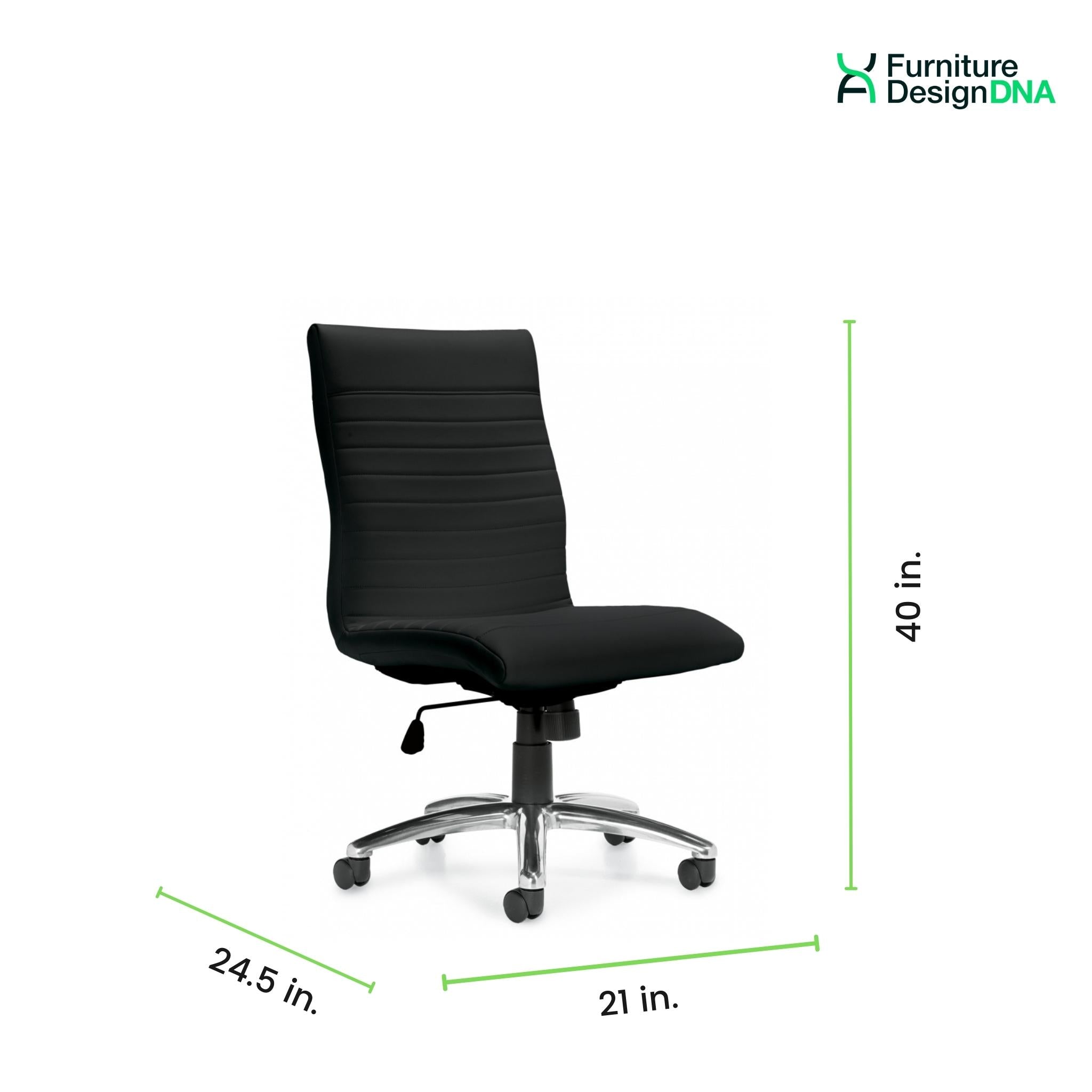 Armless Luxhide Executive Task Chair