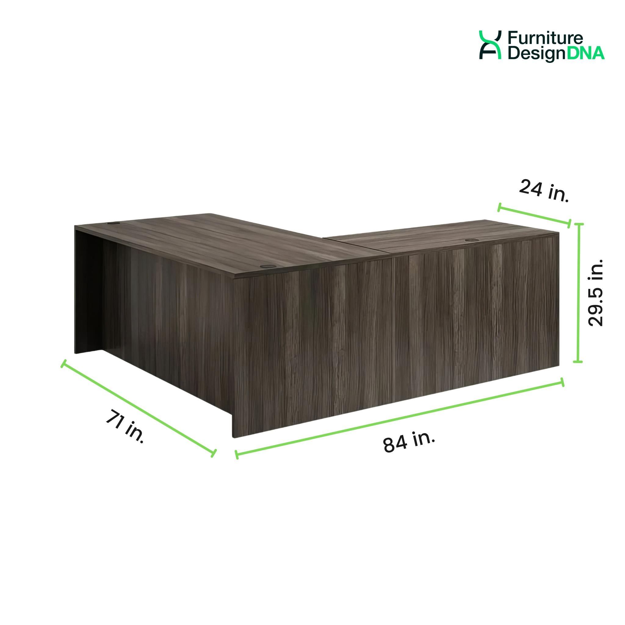 71" x 84" L Shaped Desk with Drawers - 0