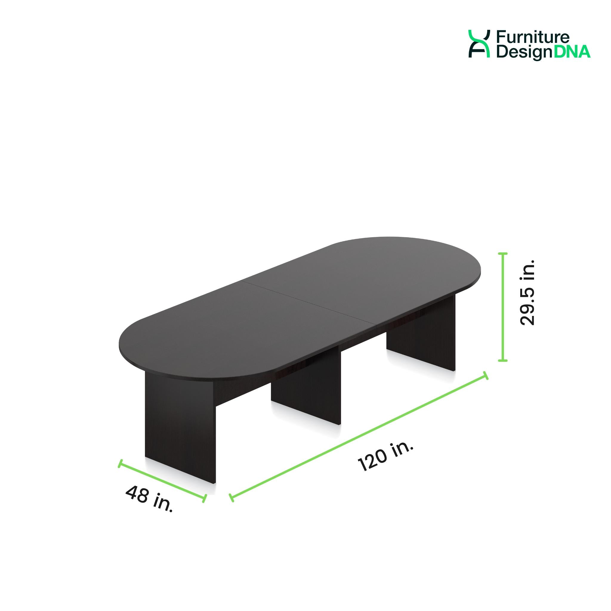 10' Racetrack Conference Table with Slab Base - 0