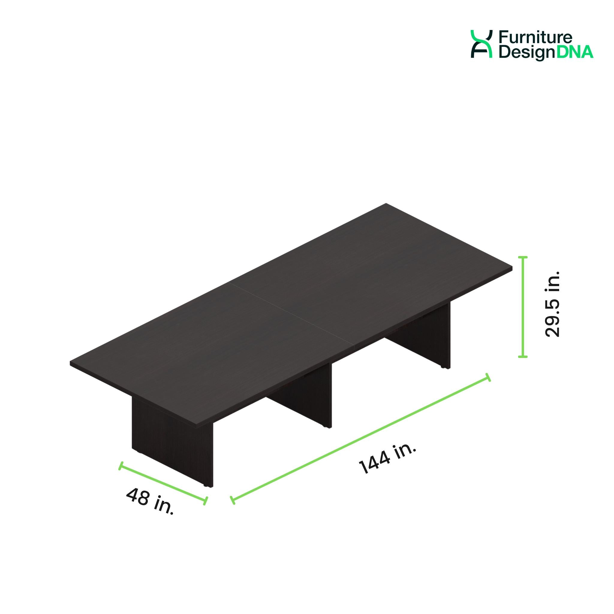 12' Rectangular Conference Table with Slab Base - 0