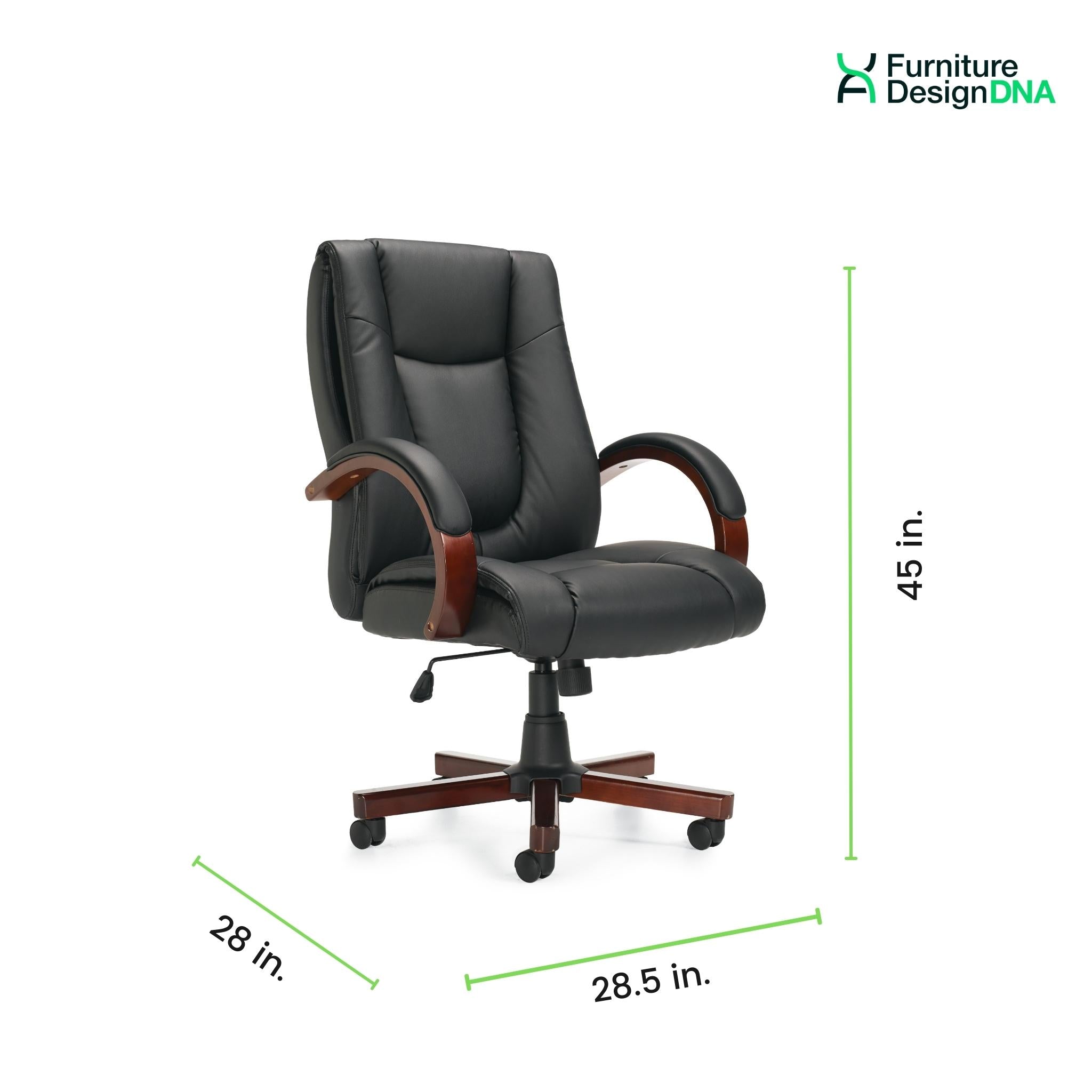 Luxhide Tilter Conference/Management Chair Wood Arms and Base