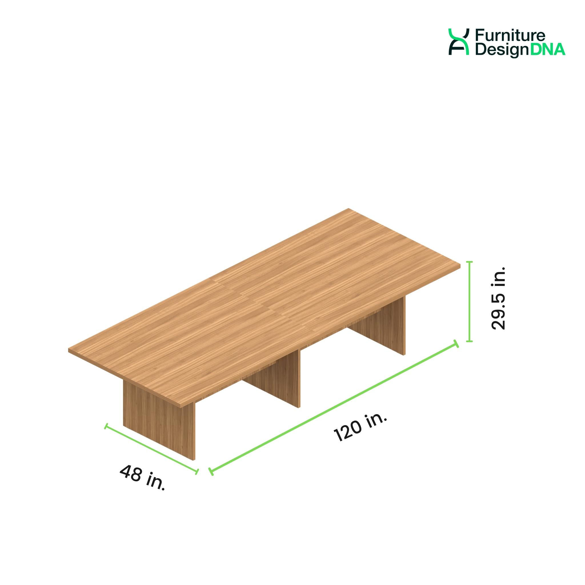 10' Rectangular Conference Table with Slab Base - 0