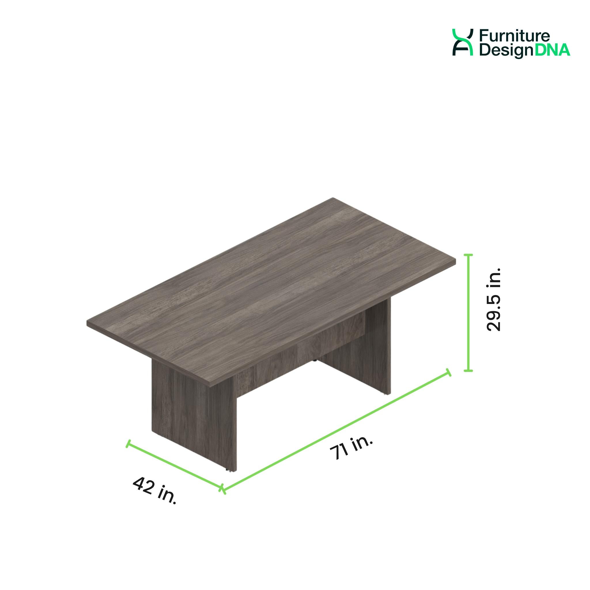 6' Rectangular Conference Table with Slab Base - 0