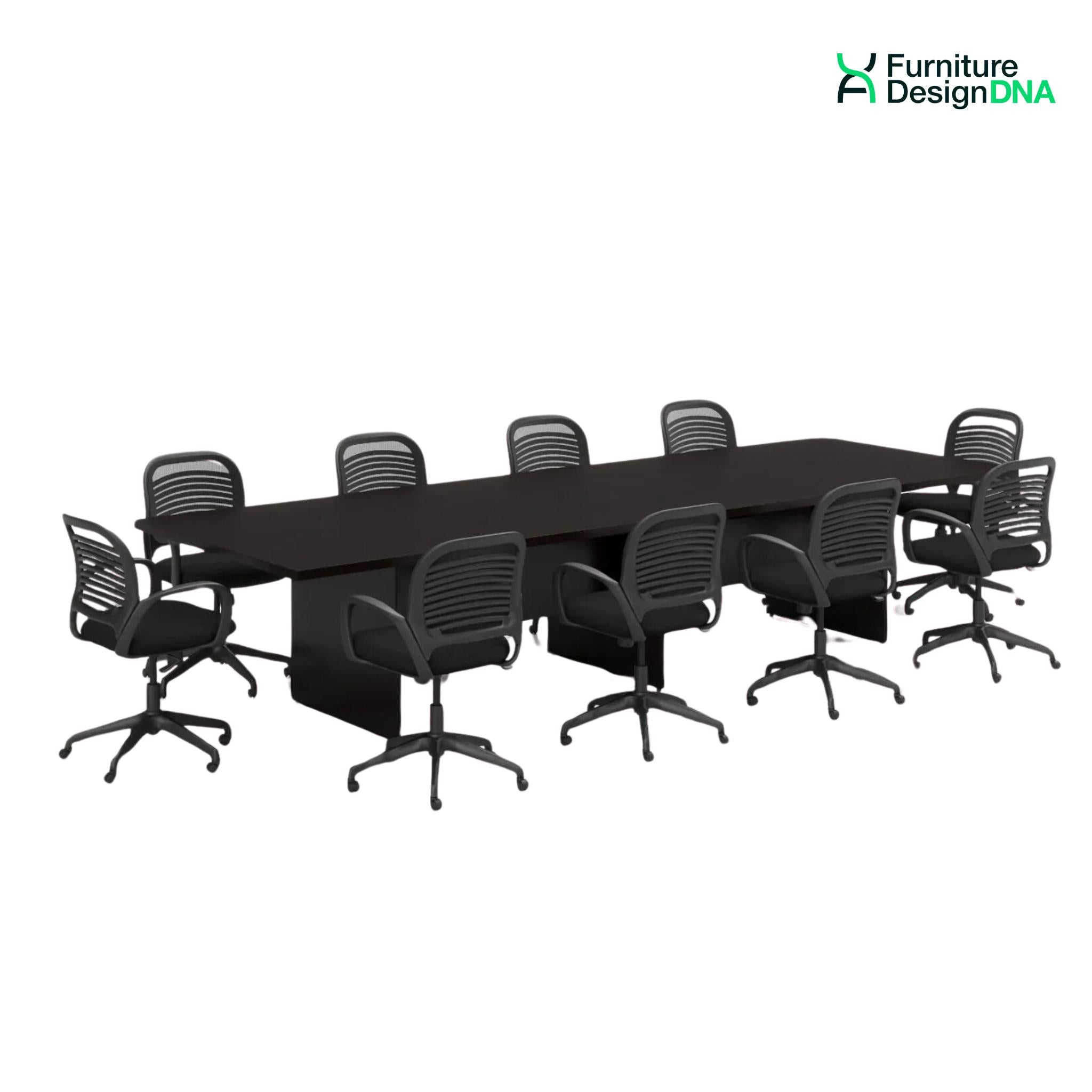 Buy espresso 12&#39; Conference Table Set - Rectangular Conference Table with 10 Mesh back Chairs