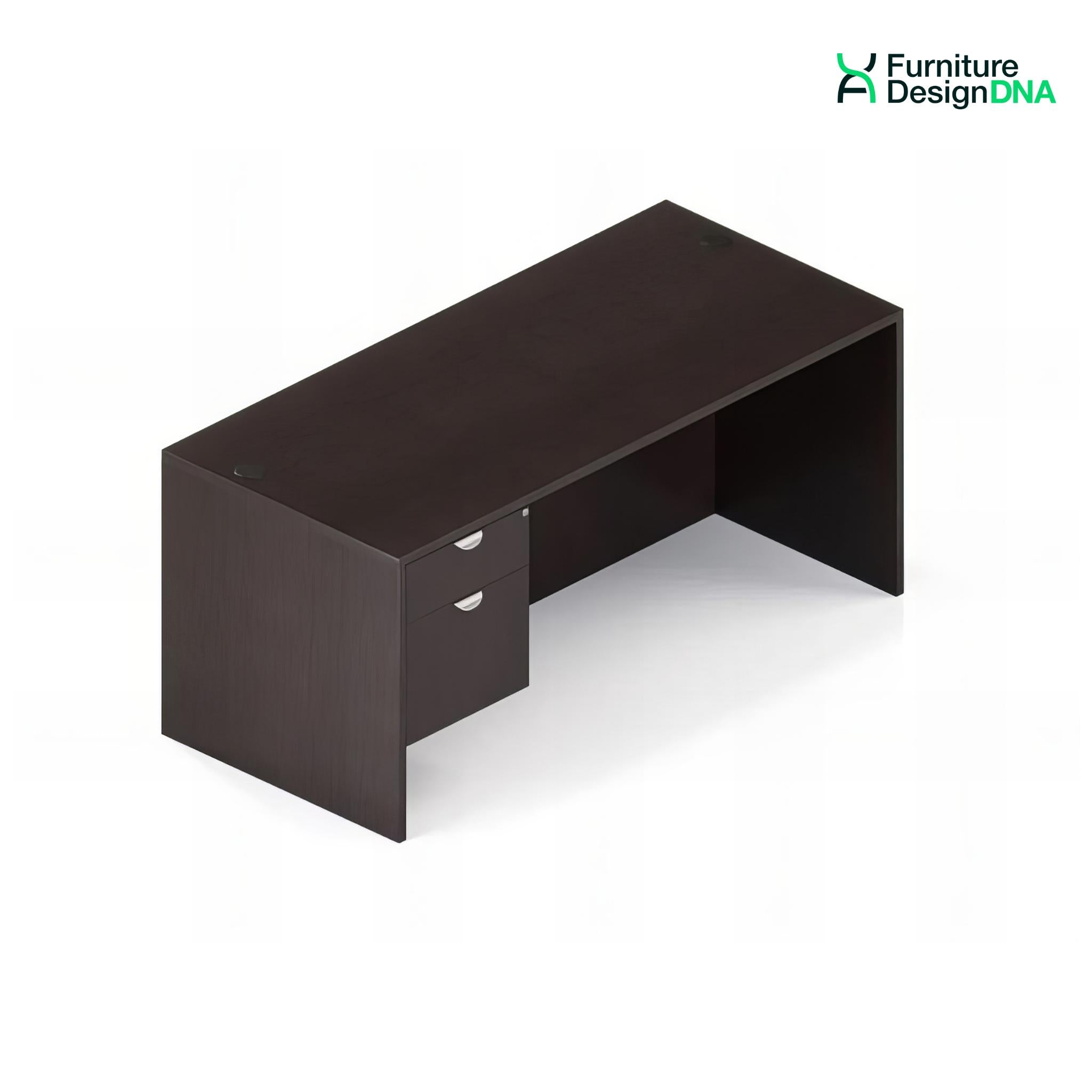 Buy espresso Straight Desk with BF Hanging Pedestal