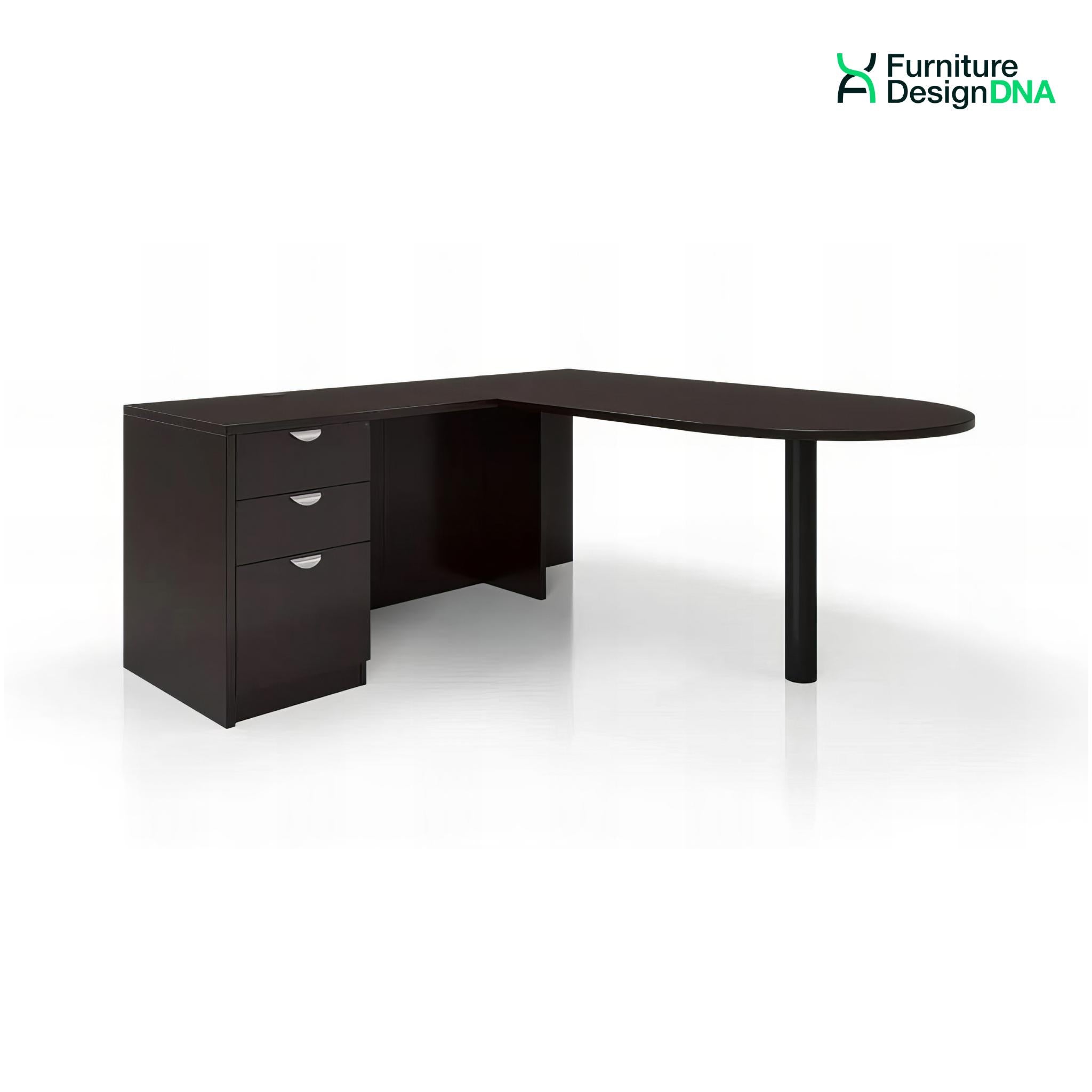 Buy espresso 72&quot; x 72&quot; Penninsula L Shape Desk with BBF Pedestal