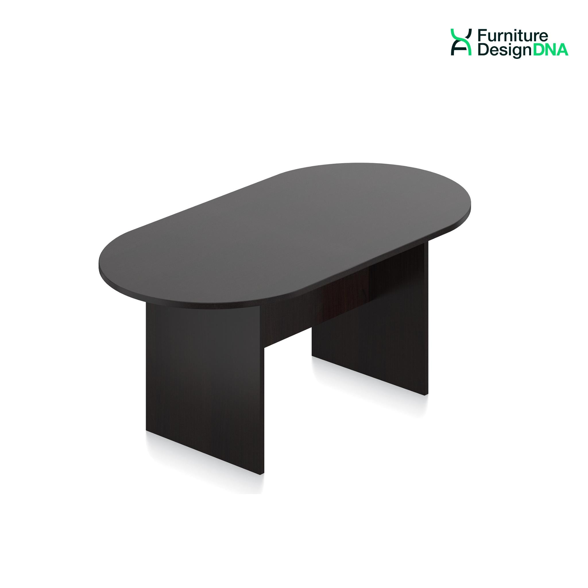 Buy espresso 6&#39; Racetrack Conference Table with Slab Base