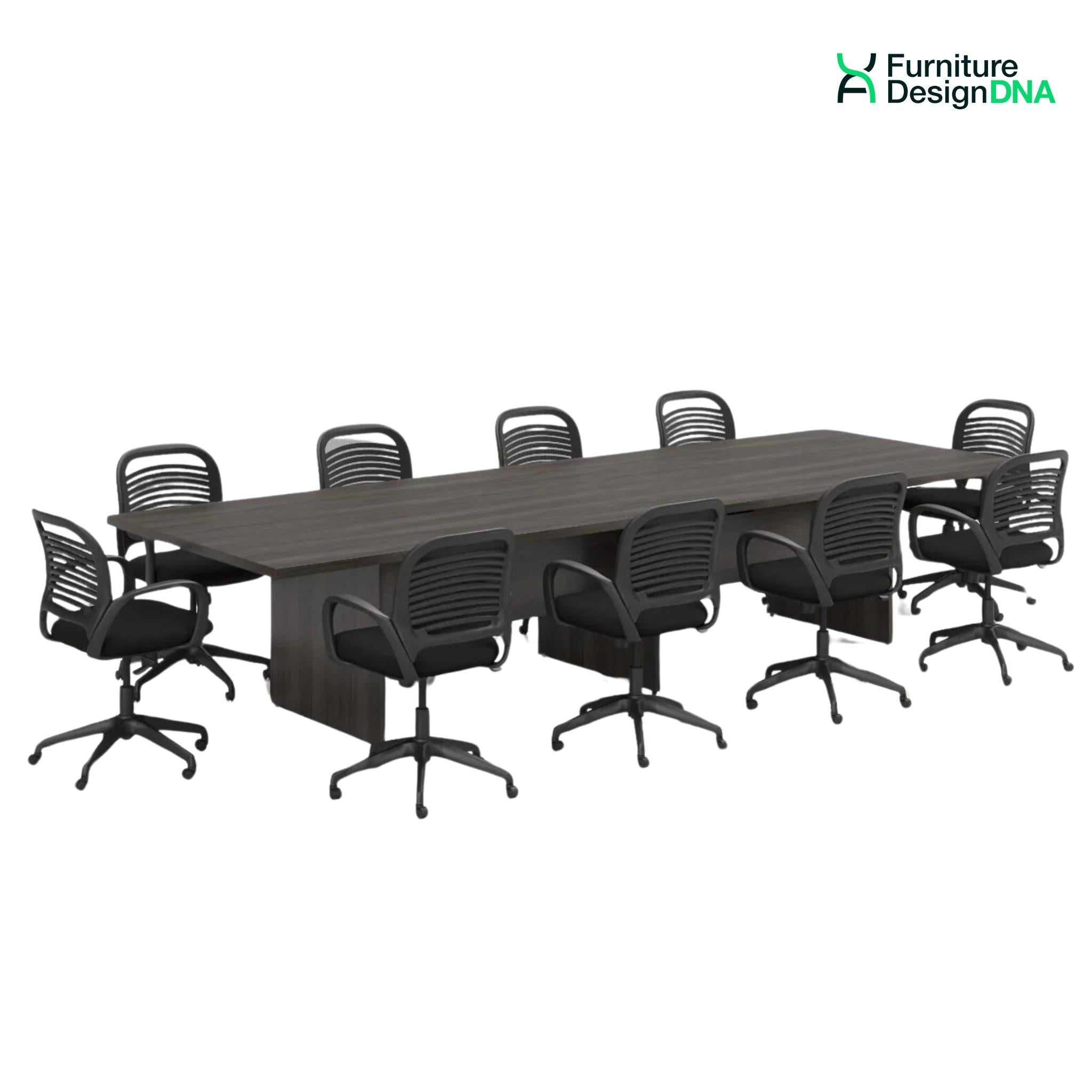 Buy grey 12&#39; Conference Table Set - Rectangular Conference Table with 10 Mesh back Chairs