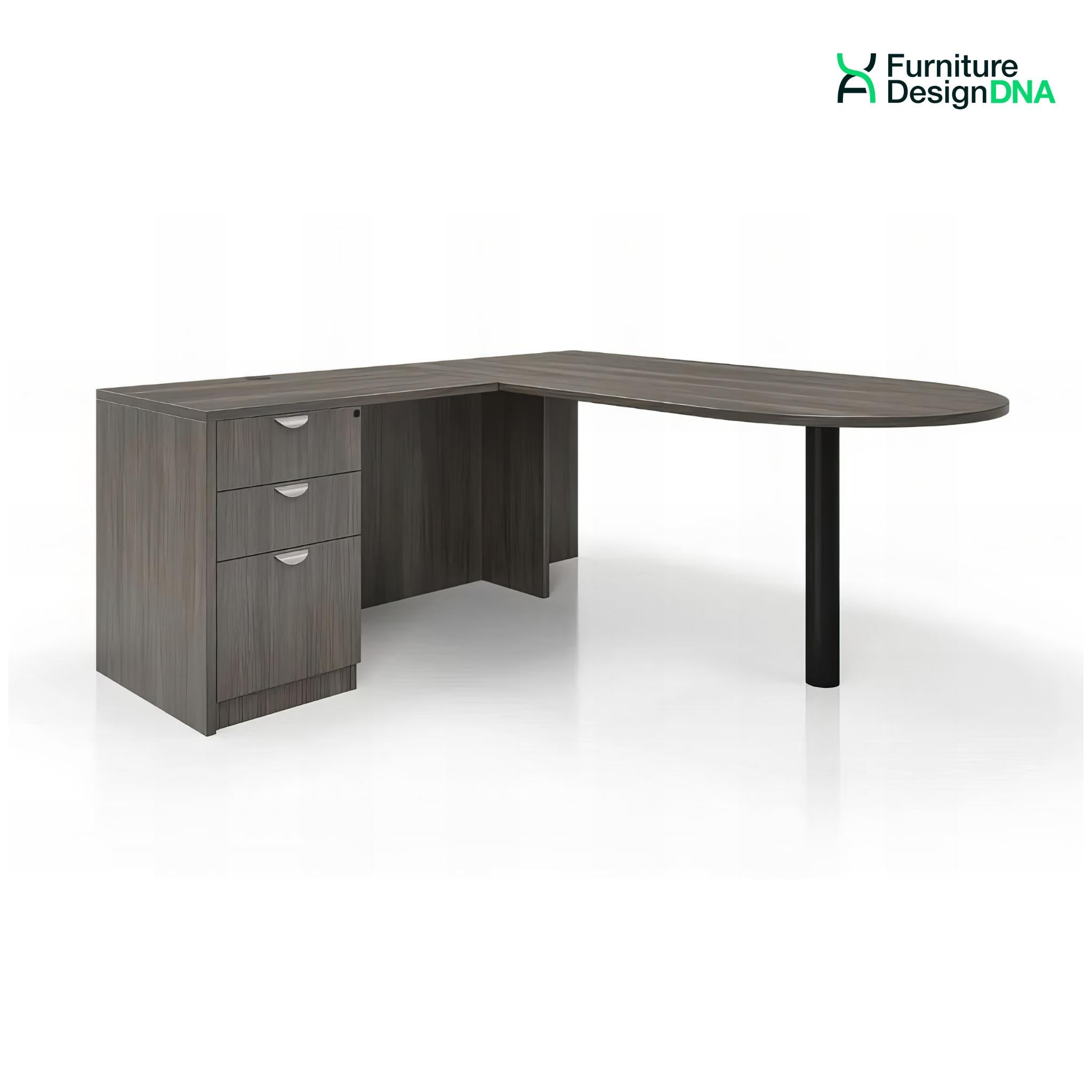 Buy grey 72&quot; x 72&quot; Penninsula L Shape Desk with BBF Pedestal