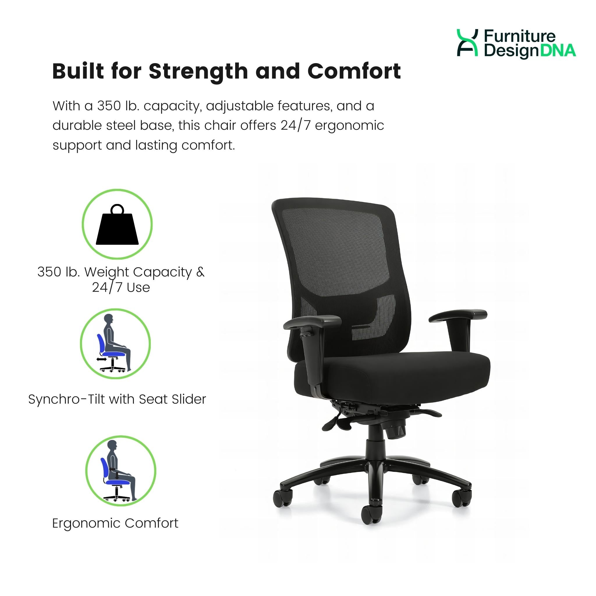 Mesh Back Heavy Duty Synchro Tilter Chair