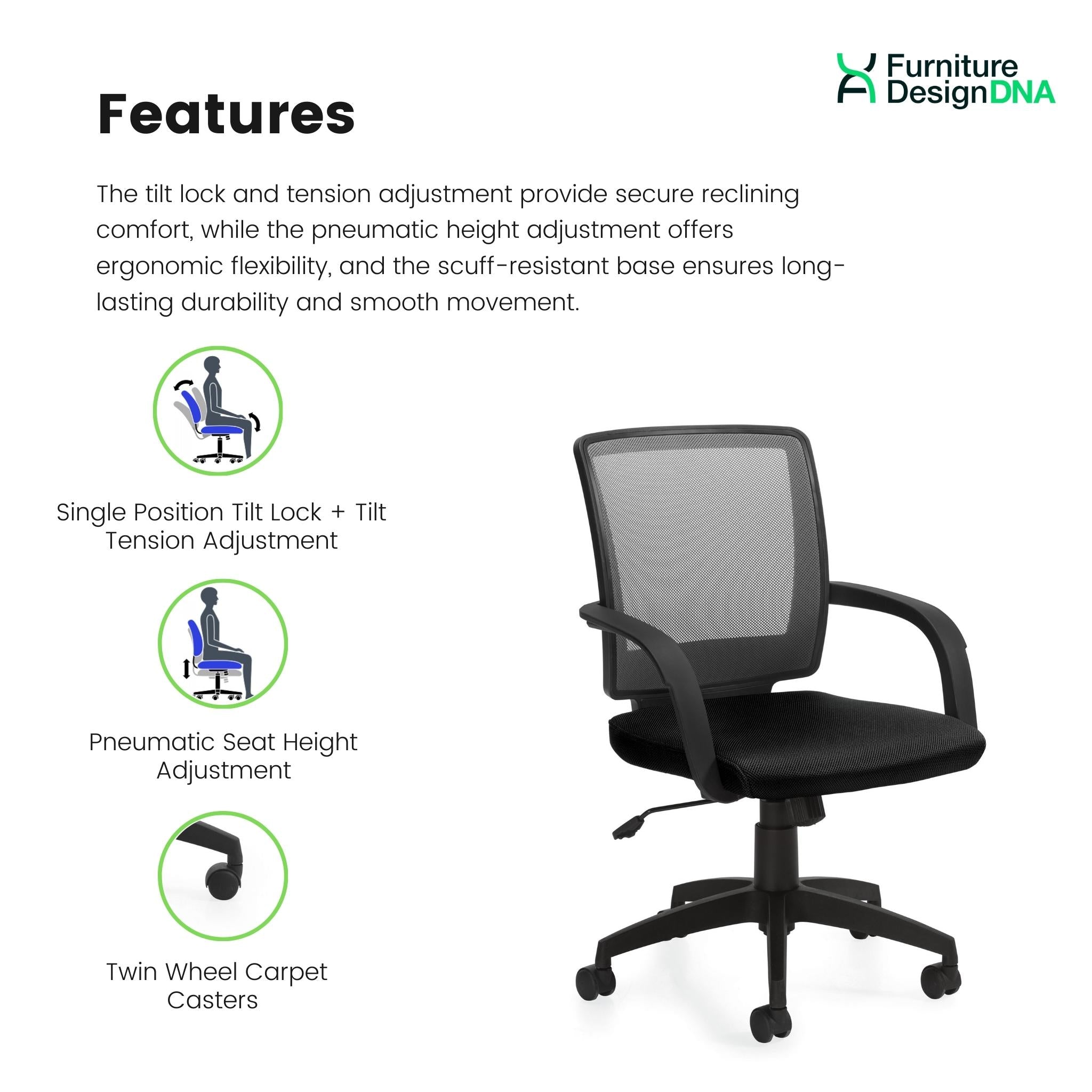 Mesh Back Tilter Conference/Management Chair