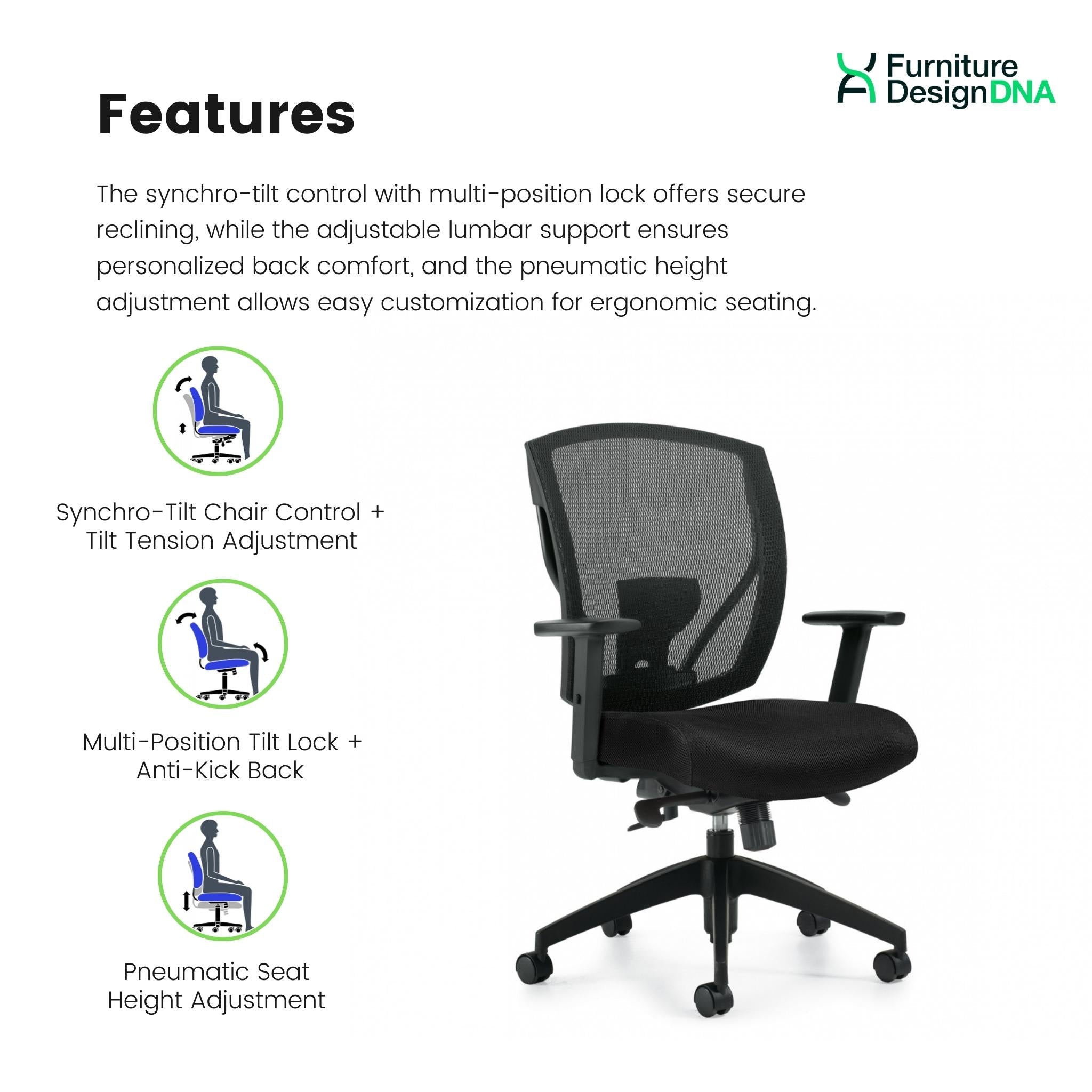 Mesh Back Synchro-Tilter Task Chair