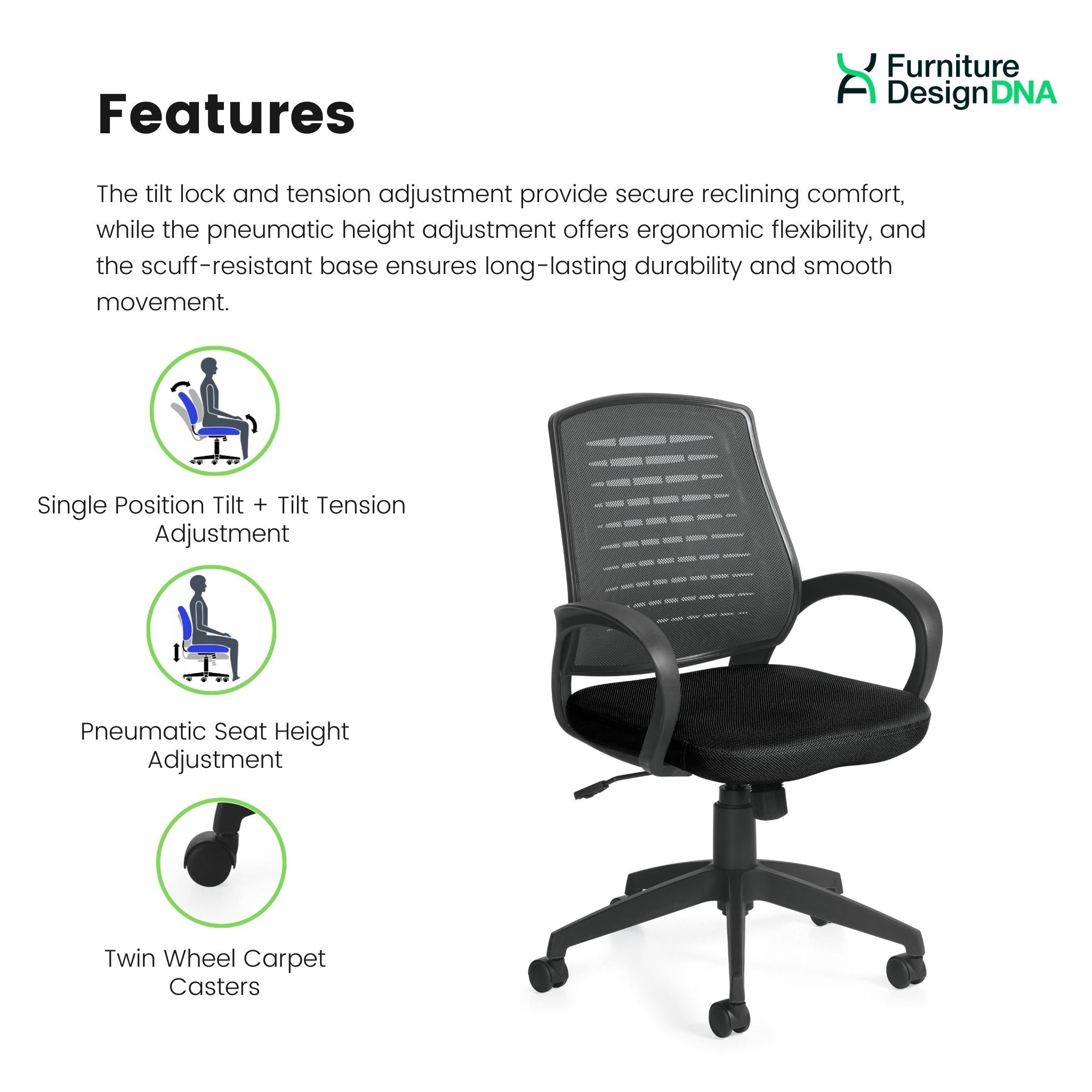 Mesh Back Tilter Conference/Management Chair