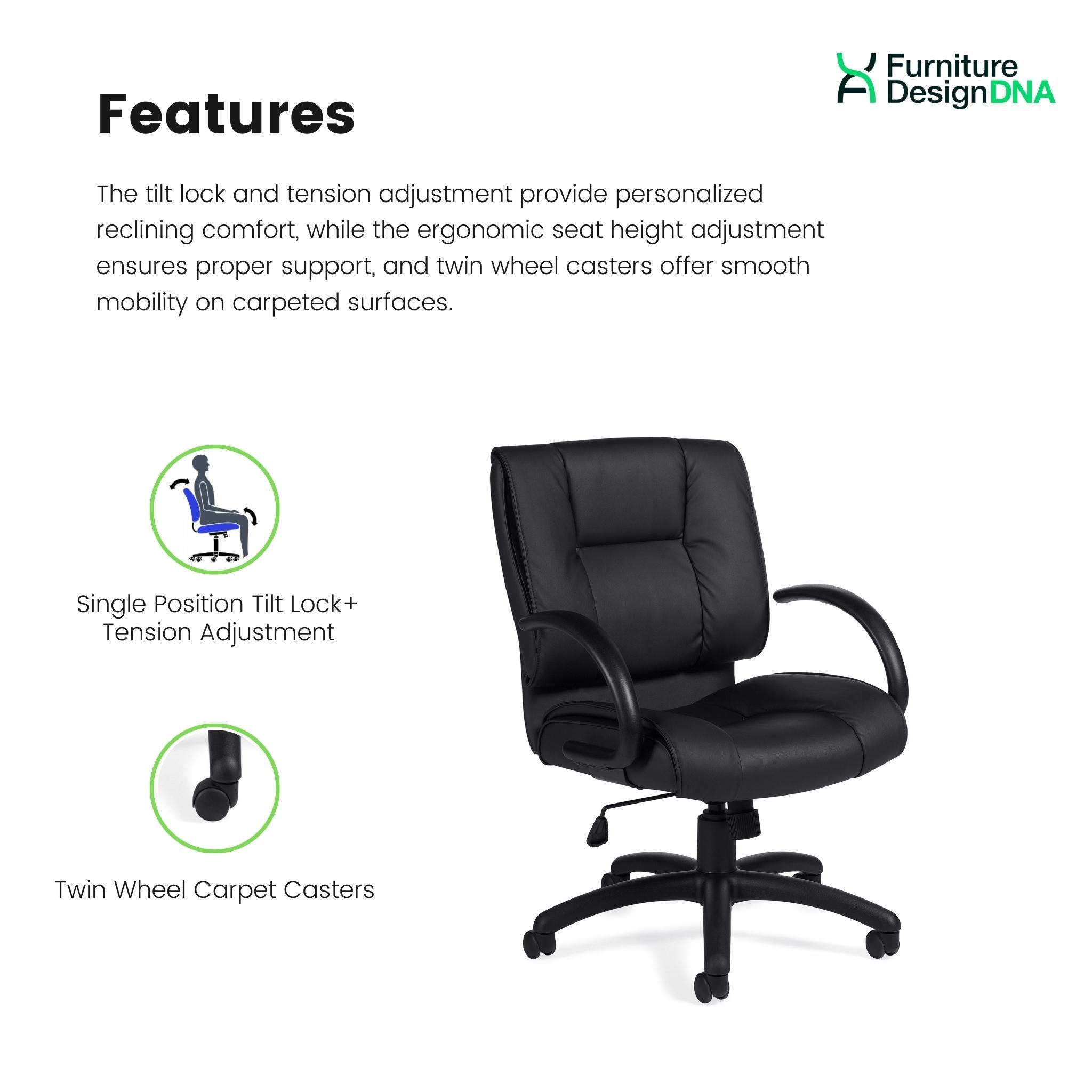 Luxhide Tilter Mid Back Conference/Management Chair