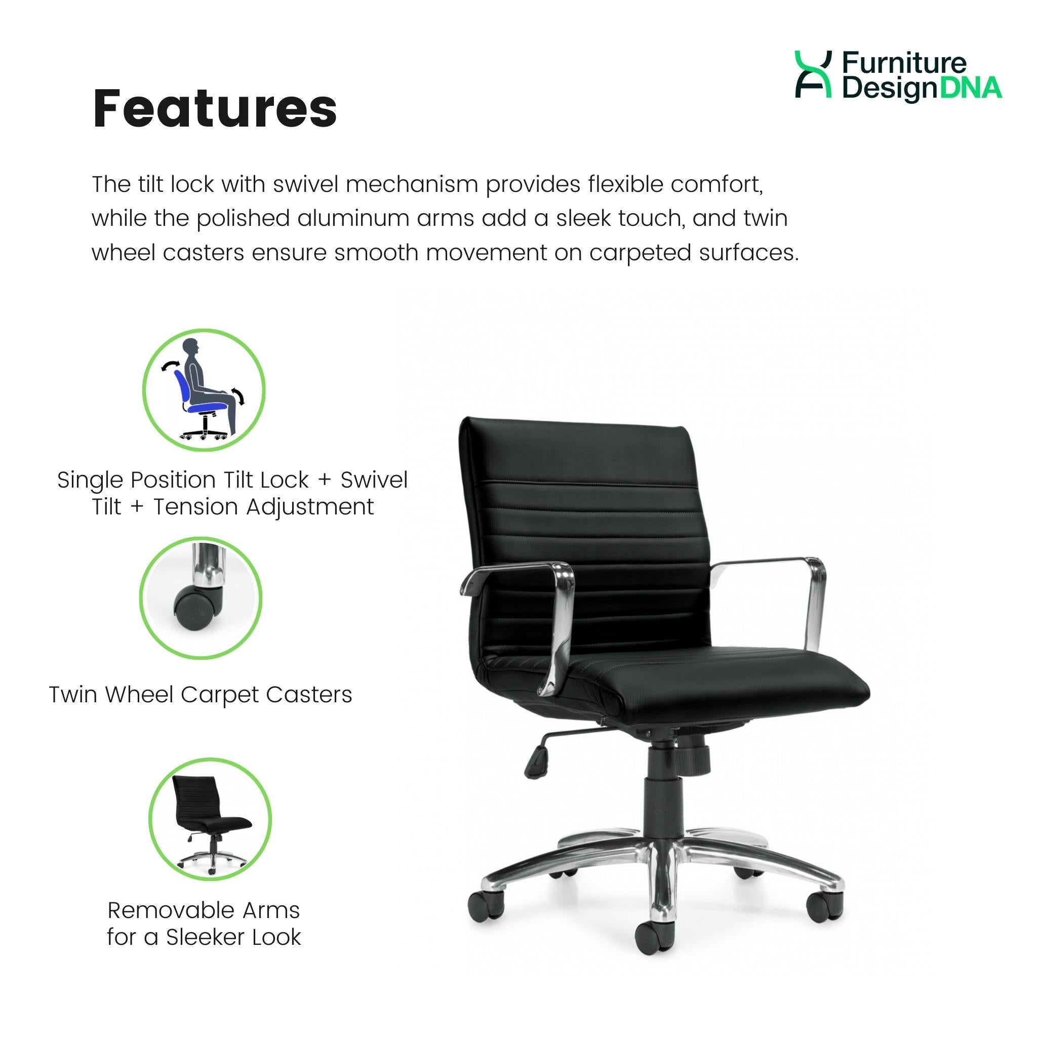 Luxhide Tilter Mid Back Conference/Management Chair