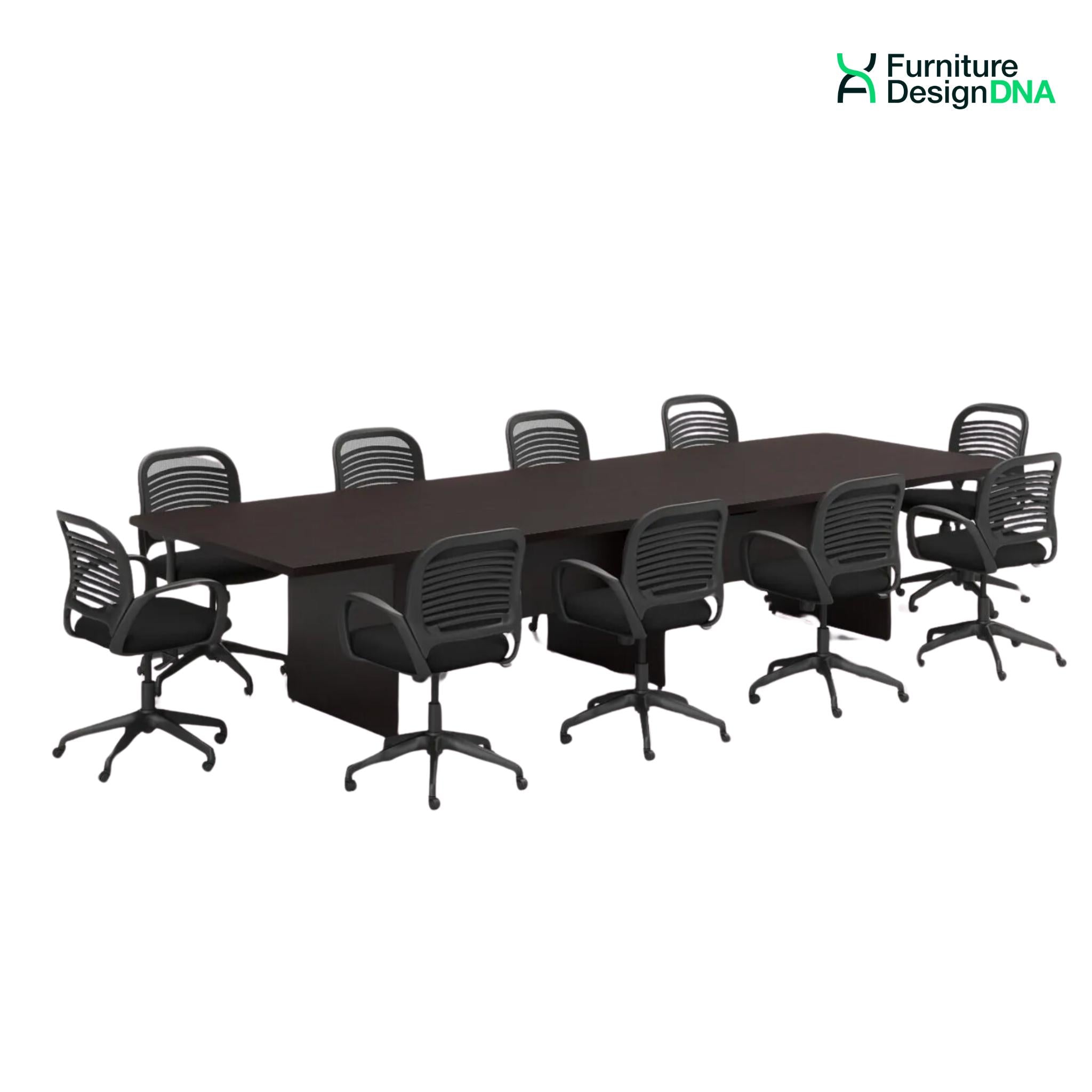 Buy mahogany 12&#39; Conference Table Set - Rectangular Conference Table with 10 Mesh back Chairs