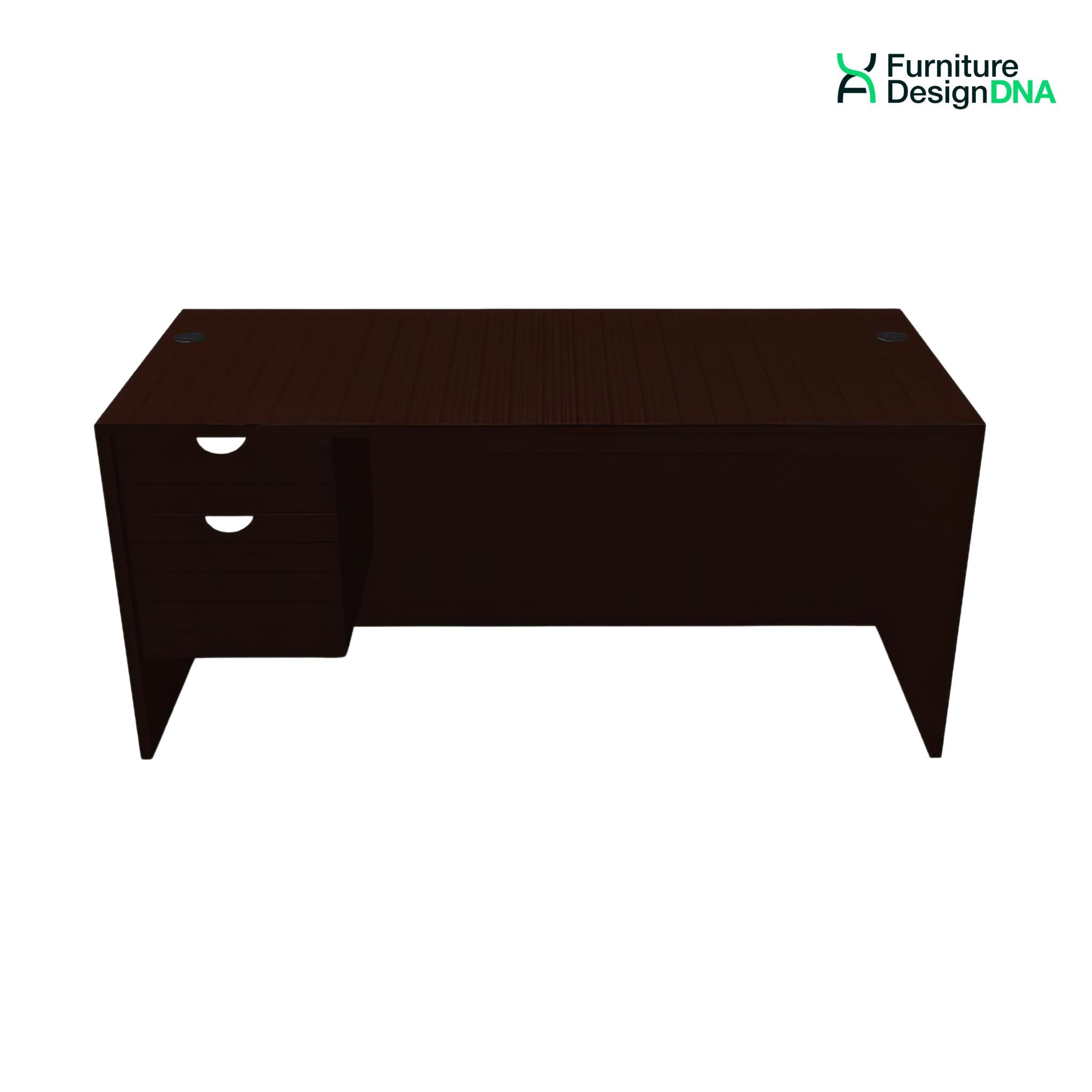 Buy mahogany Straight Desk with BF Hanging Pedestal