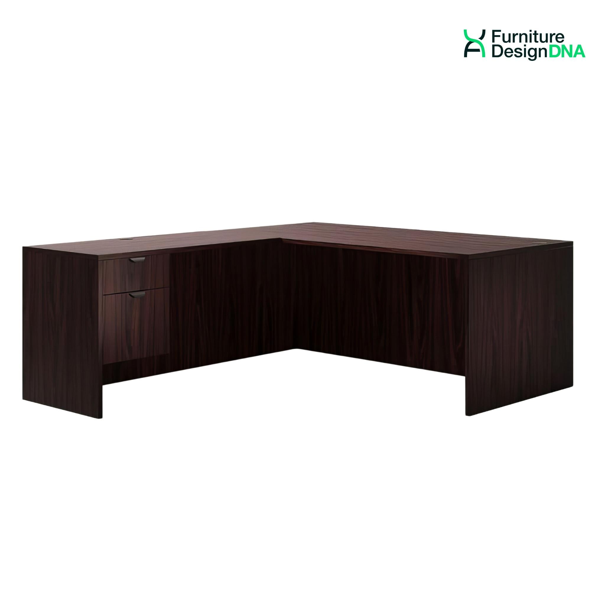 Buy mahogany 71&quot; x 84&quot; L Shaped Desk with Drawers