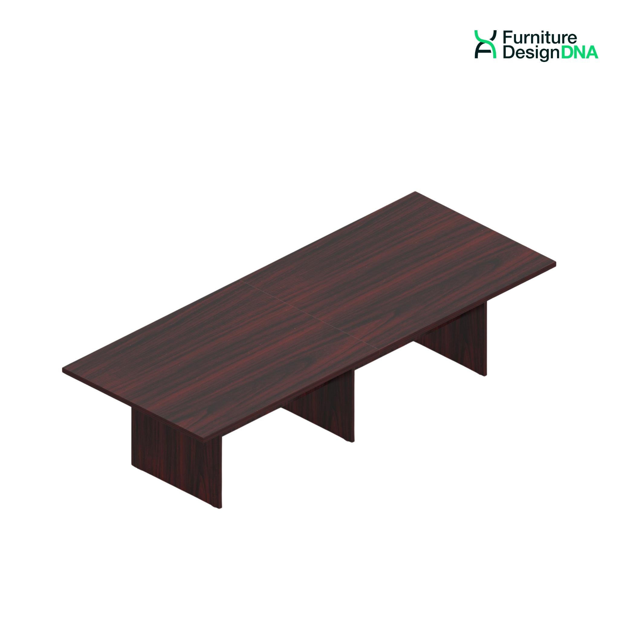 Buy mahogany 12&#39; Rectangular Conference Table with Slab Base