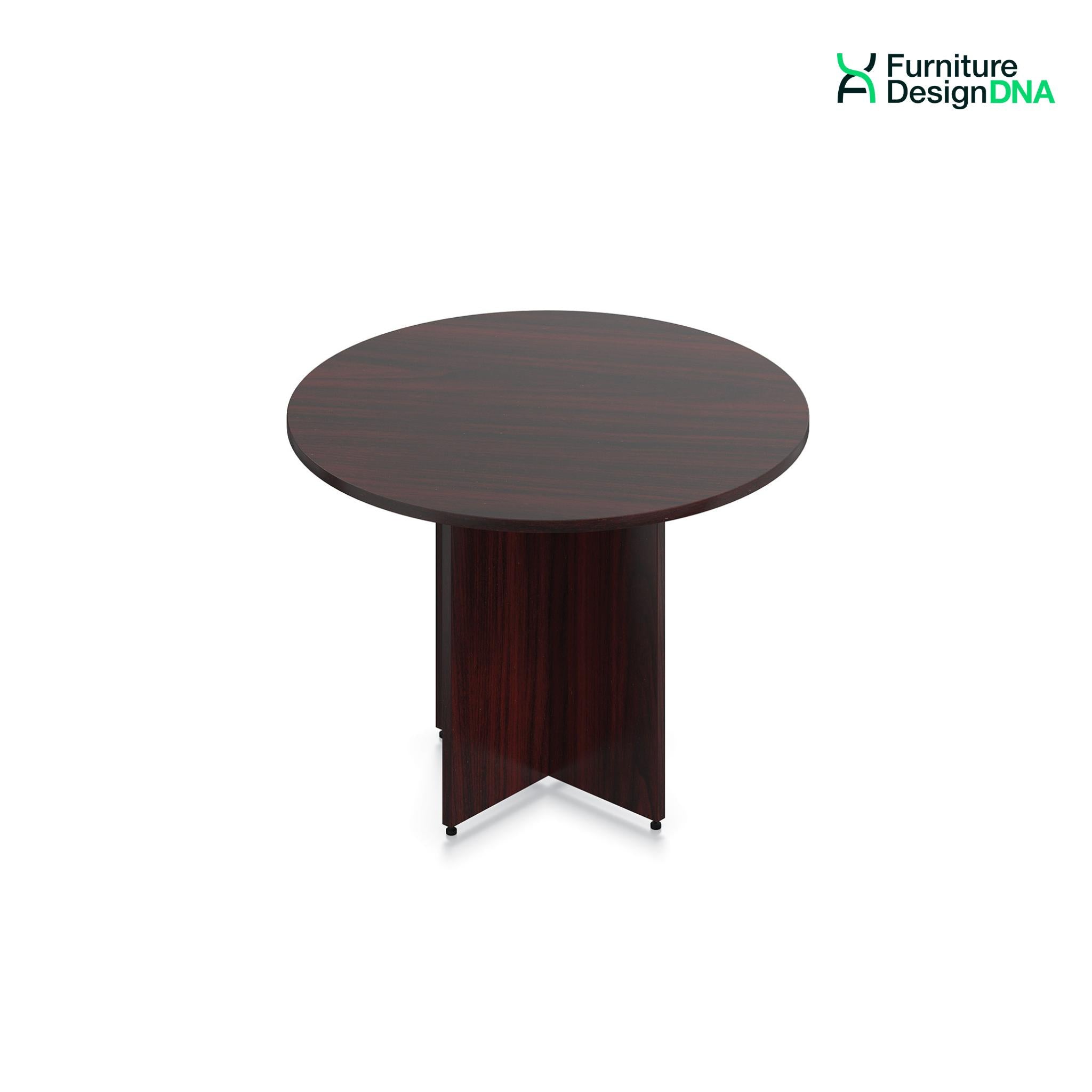 Buy mahogany 42&quot; Round Table with Laminate Cross Base