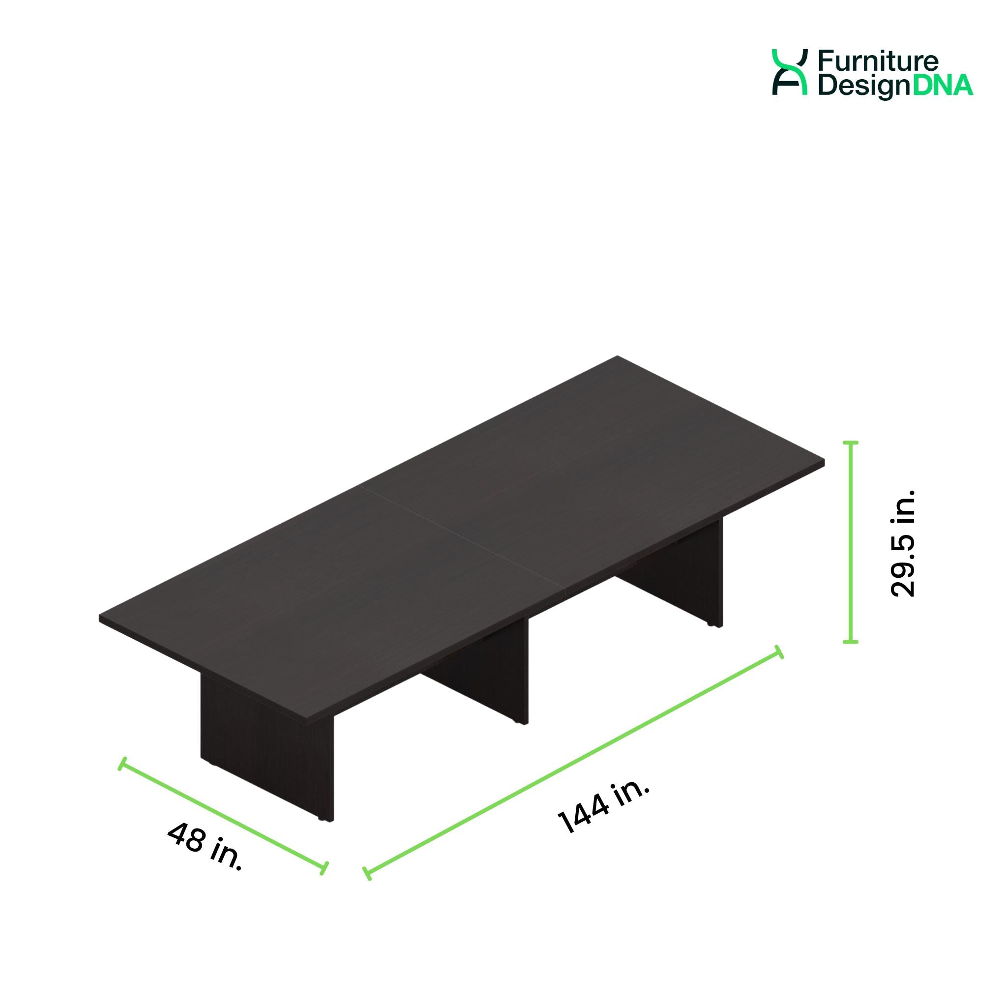 12' Conference Table Set - Rectangular Conference Table with 10 Mesh back Chairs - 0