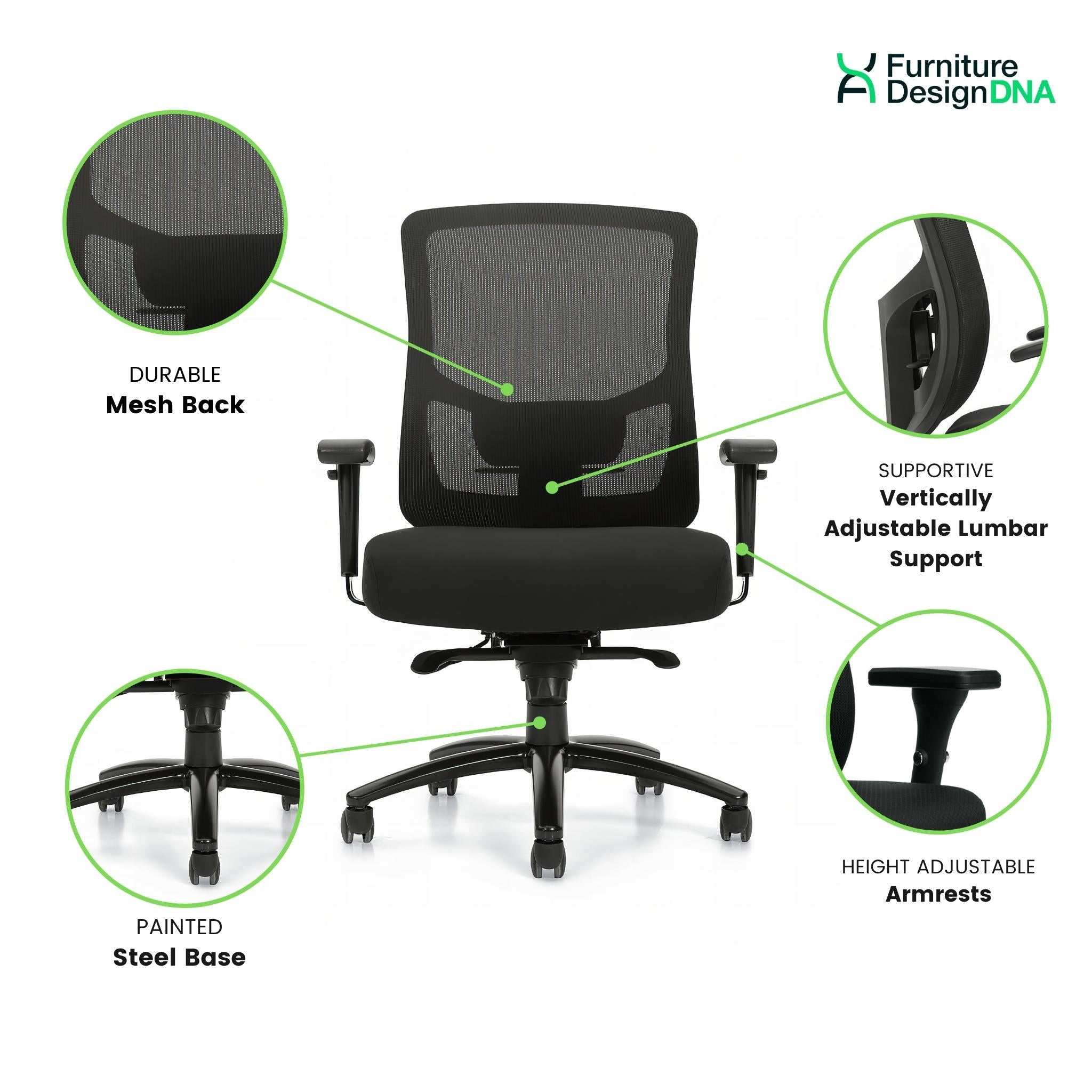 Mesh Back Heavy Duty Synchro Tilter Chair - 0