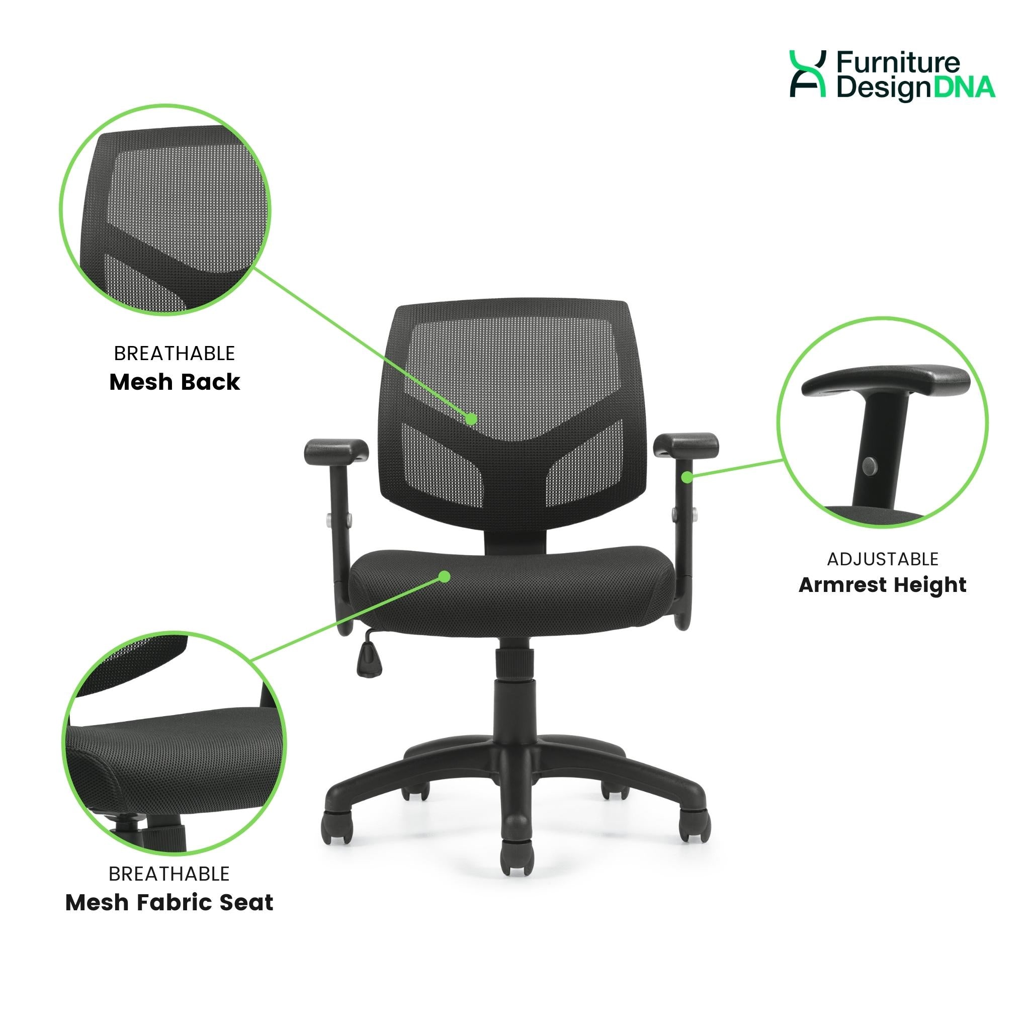 Mesh Mid Back Tilter Task Chair - 0