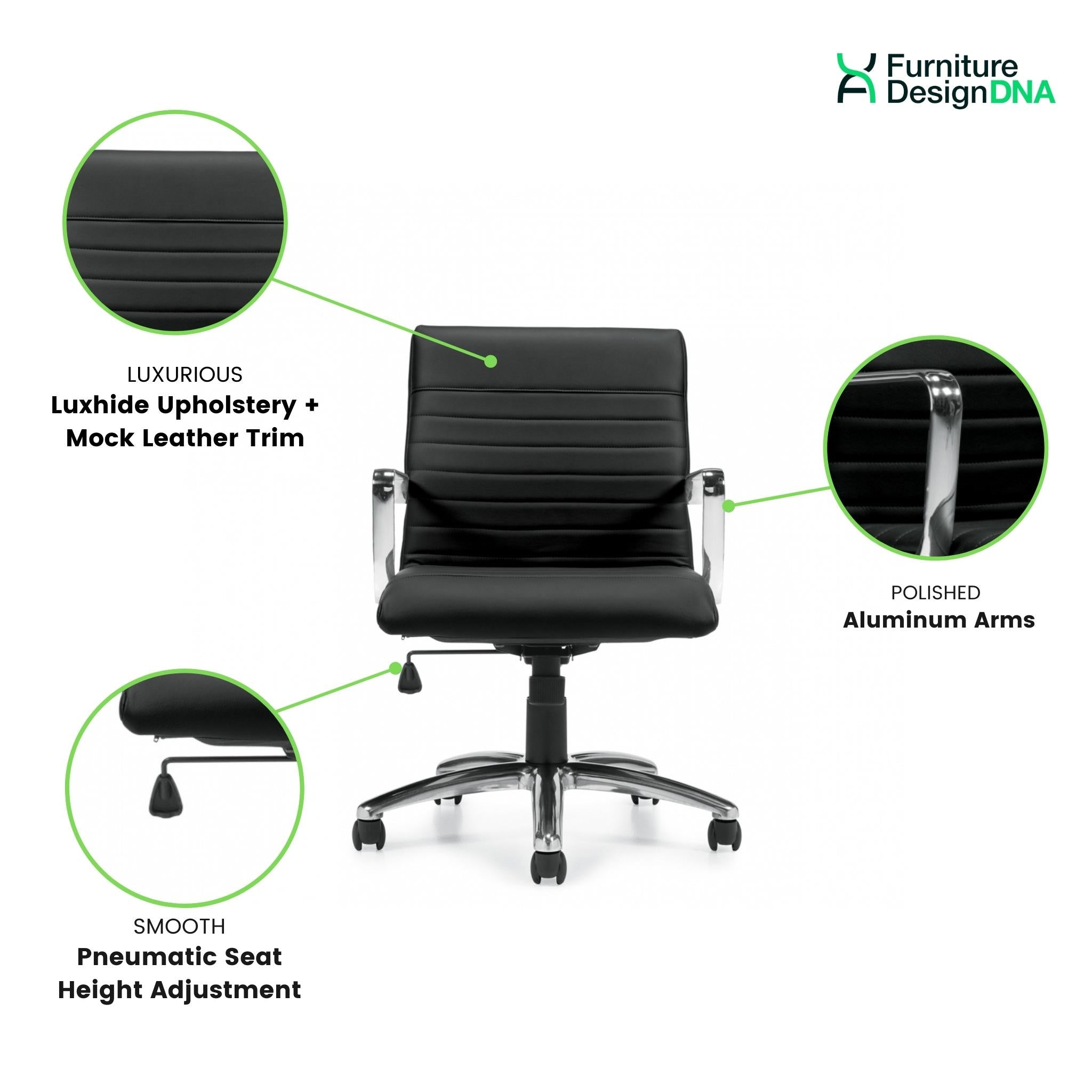 Luxhide Tilter Mid Back Conference/Management Chair - 0