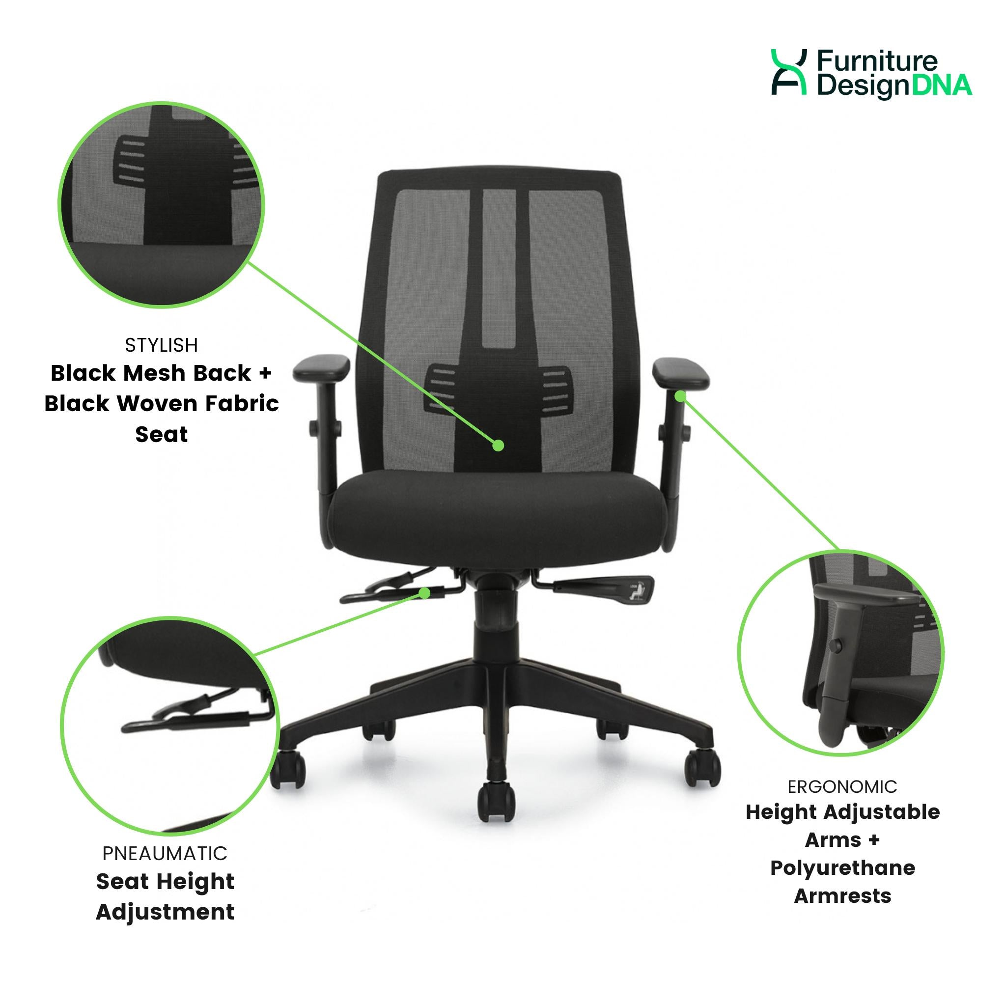 Ergonomic Office Chair - Mesh Back Synchro Tilter Office Chair - 0