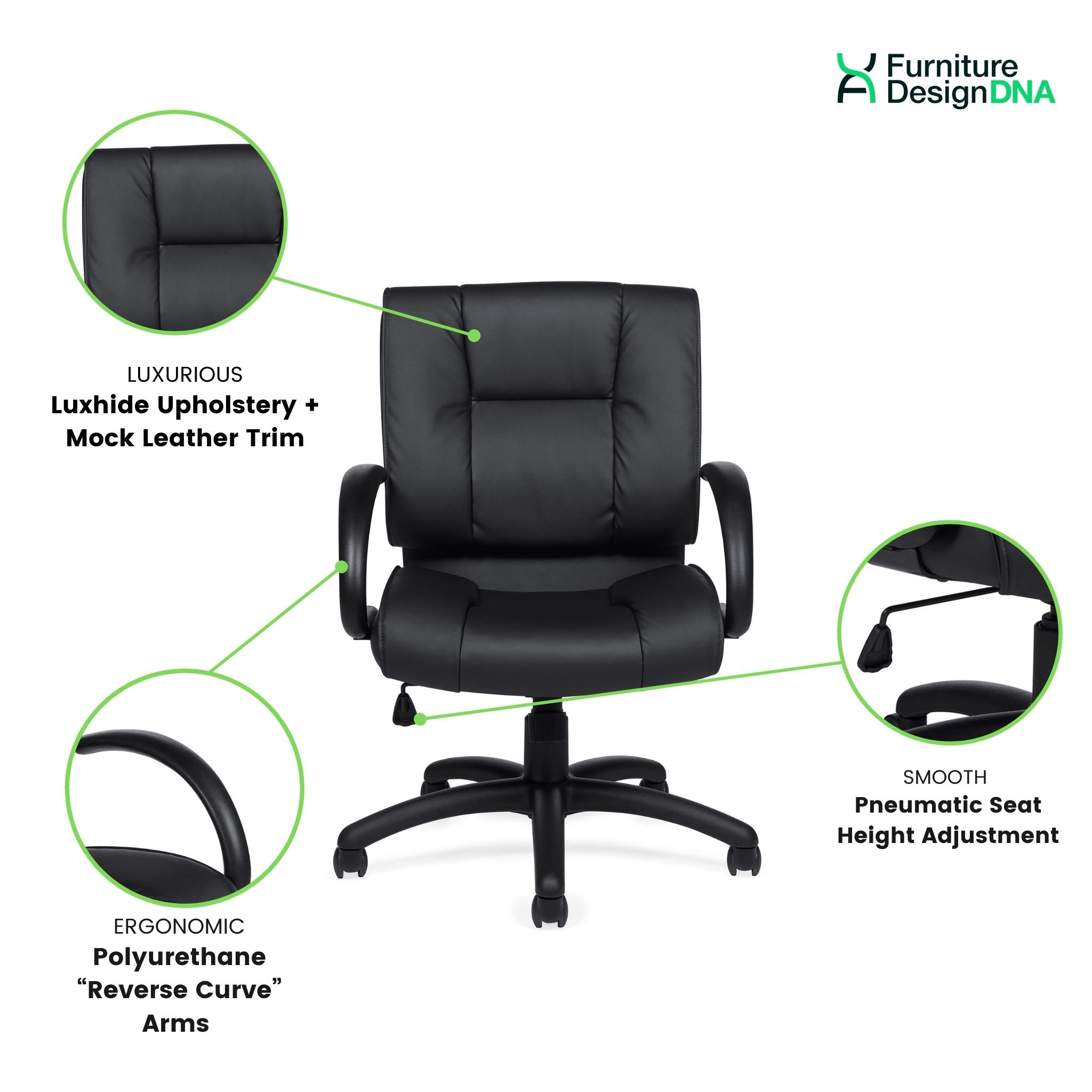 Luxhide Tilter Mid Back Conference/Management Chair - 0